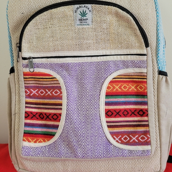 MOVING SALE FINAL PRICE NWOT Handmade Hemp & Cotton Patchwork Back… - Picture 3 of 7